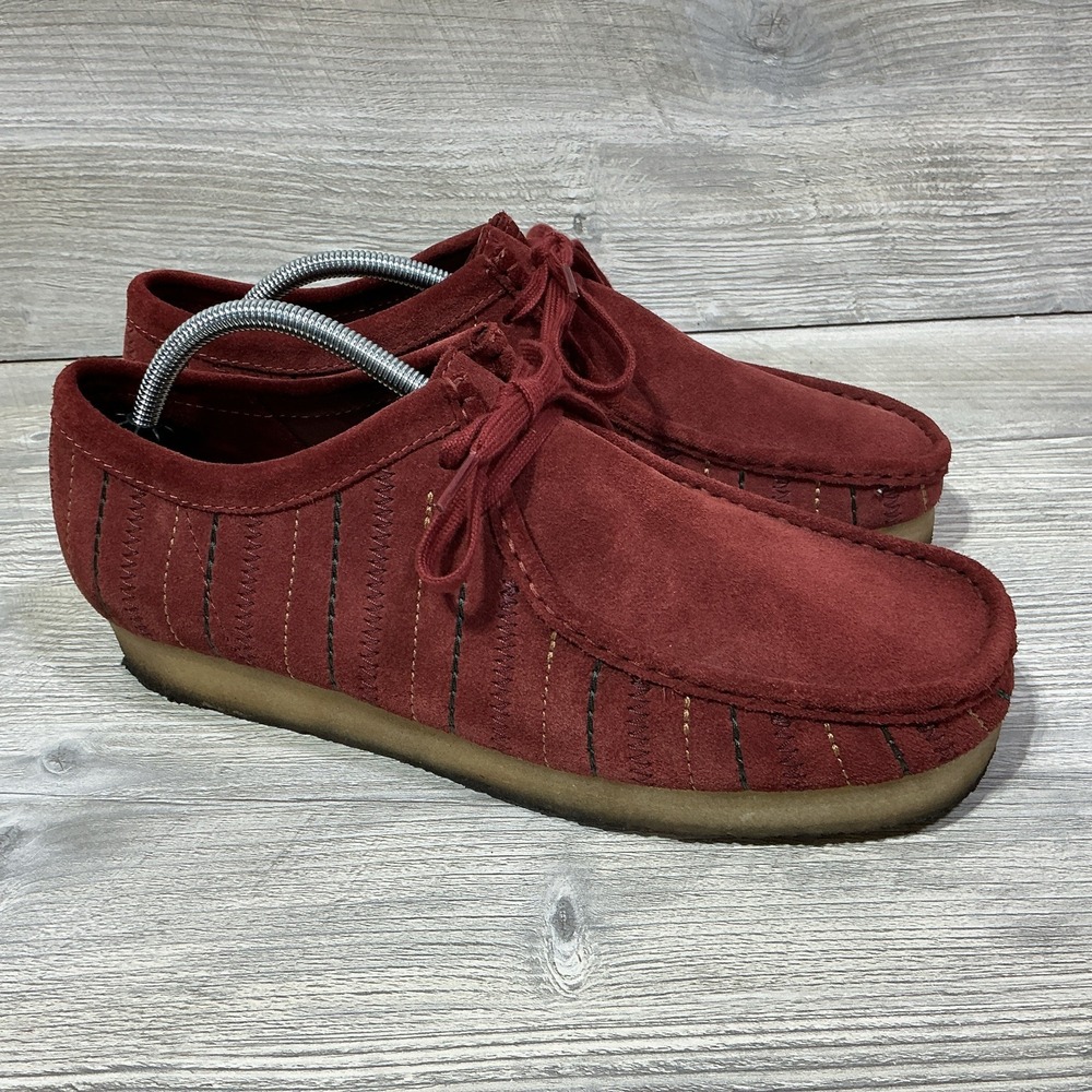 Clarks Originals Wallabies Men's Shoes Size 10.5 M Burgundy Combi Suede